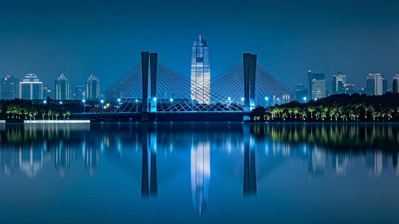 郑州城市夜景主视觉图